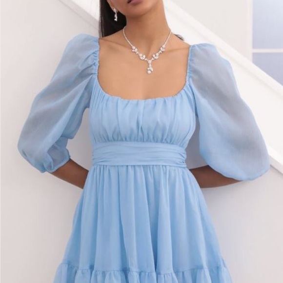 Lucy in the Sky Blue Shimmer Dress - Picture 2 of 8